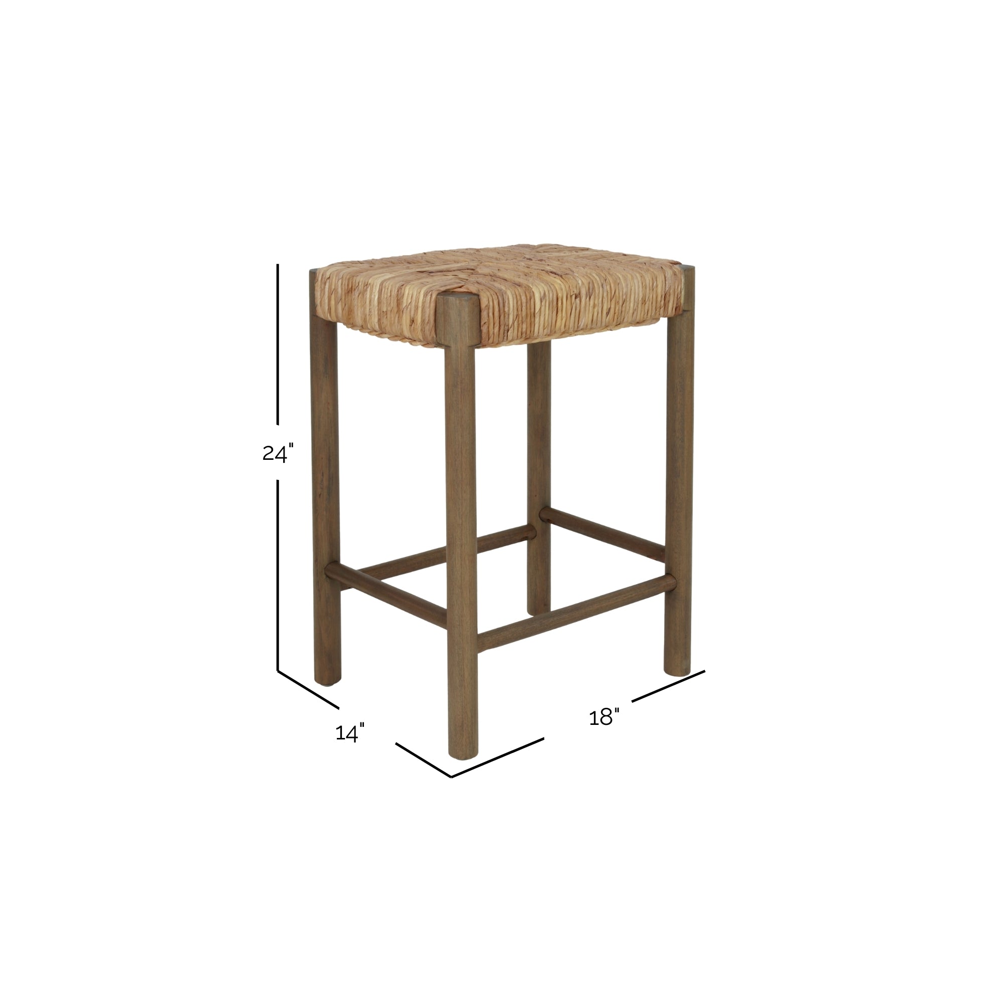 Cruz Banana Leaf Rush Counter Stool, Set of 2