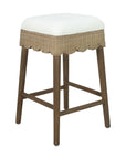 Brown Maris Scalloped Rattan Counter Stool, Set of 2 Mahogany Wood counter stool