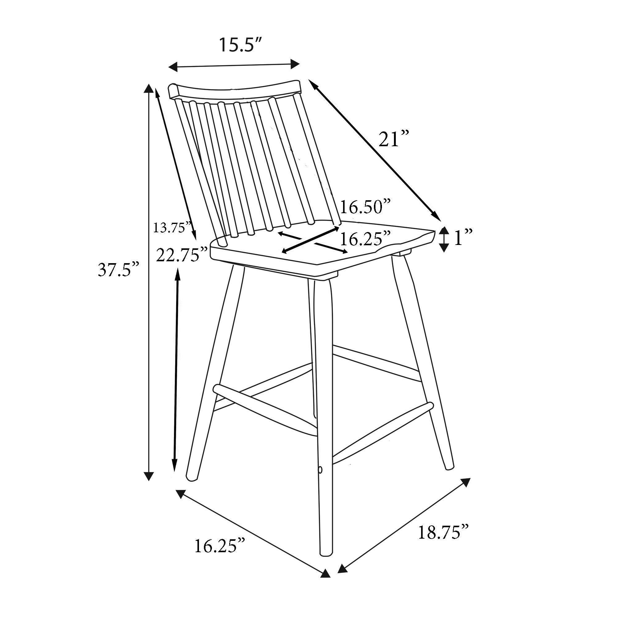 Anders Spindle Back Counter Stools (Set of 2)