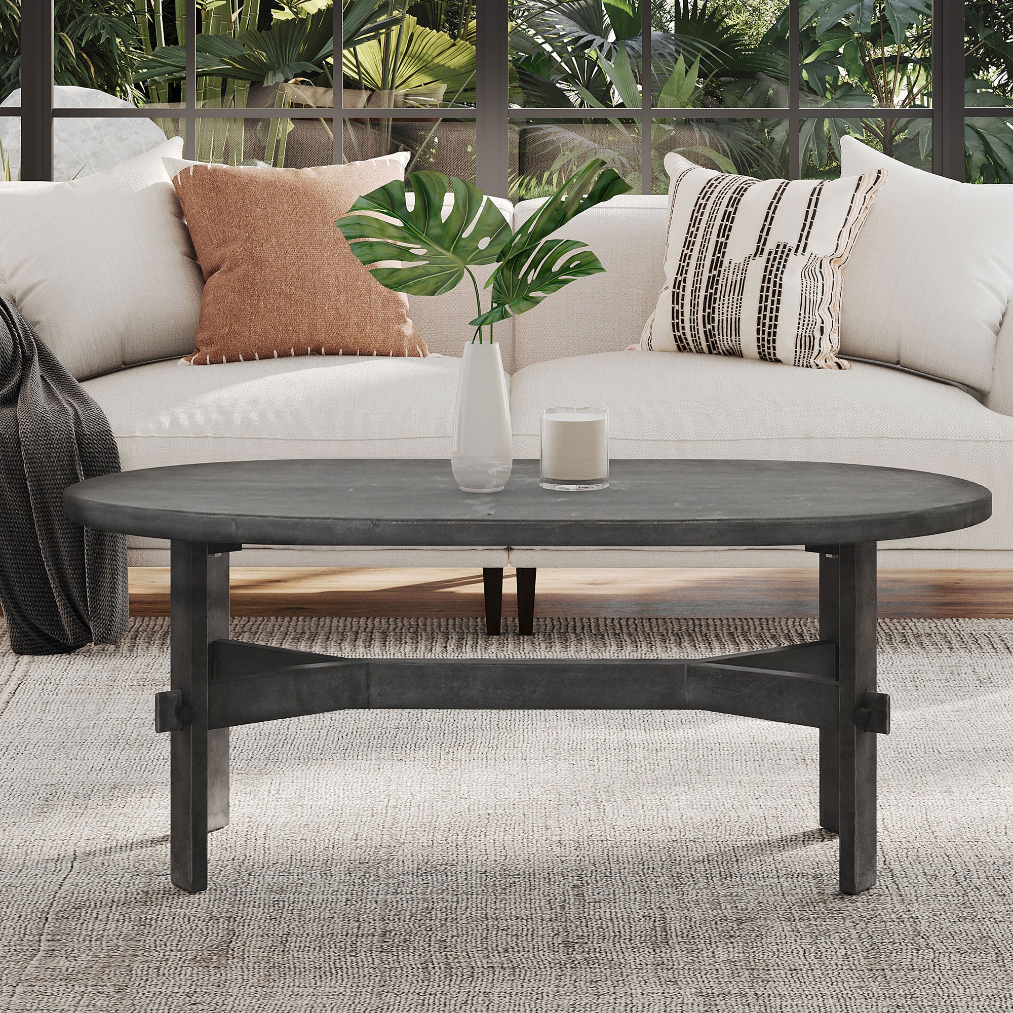 Celeste Solid Wood Oval Coffee Table