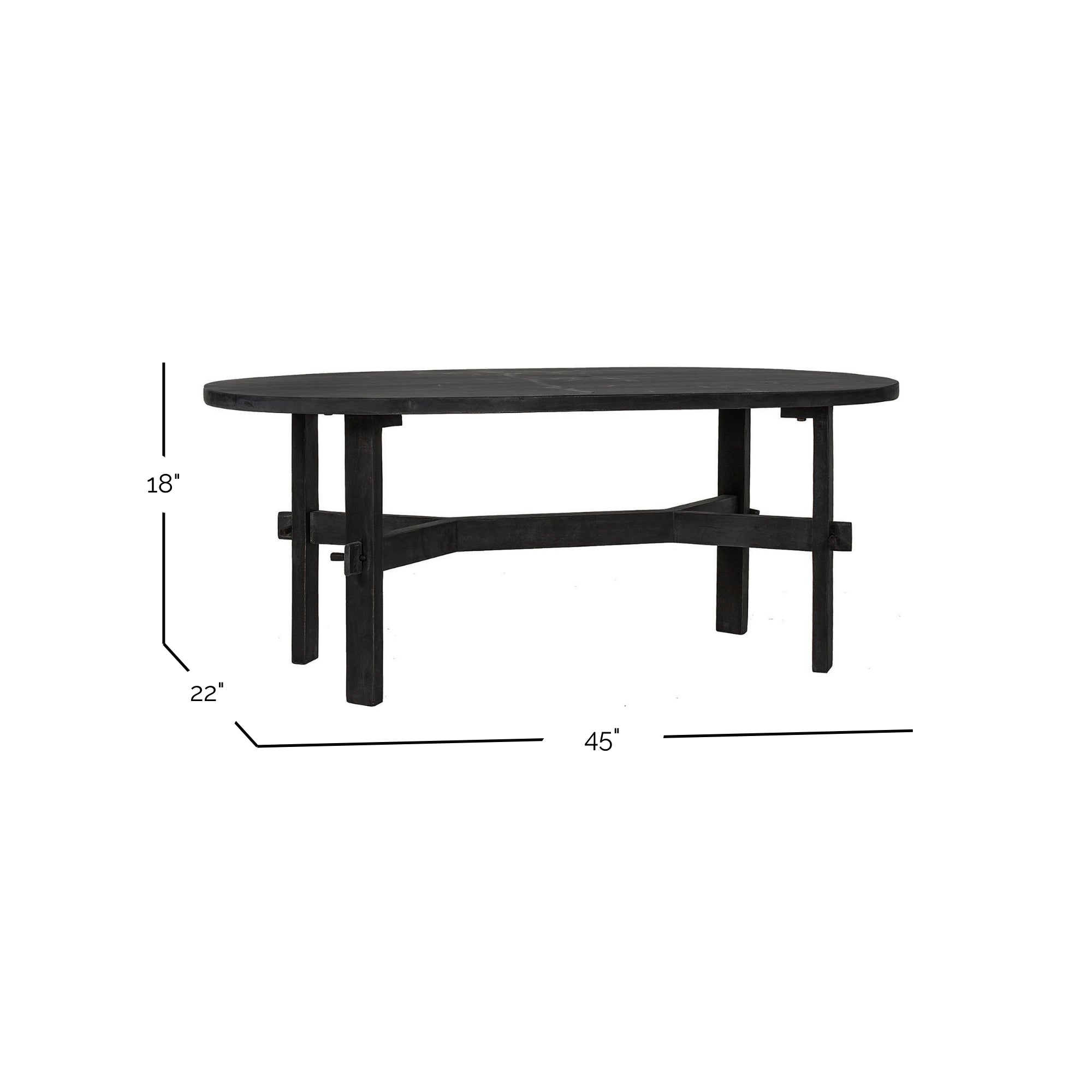 Acacia Oval Solid Wood Coffee Table