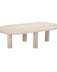 Kali Oval Solid Wood Coffee Table With Round Legs