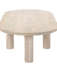 Kali Oval Solid Wood Coffee Table With Round Legs