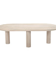 Kali Oval Solid Wood Coffee Table With Round Legs