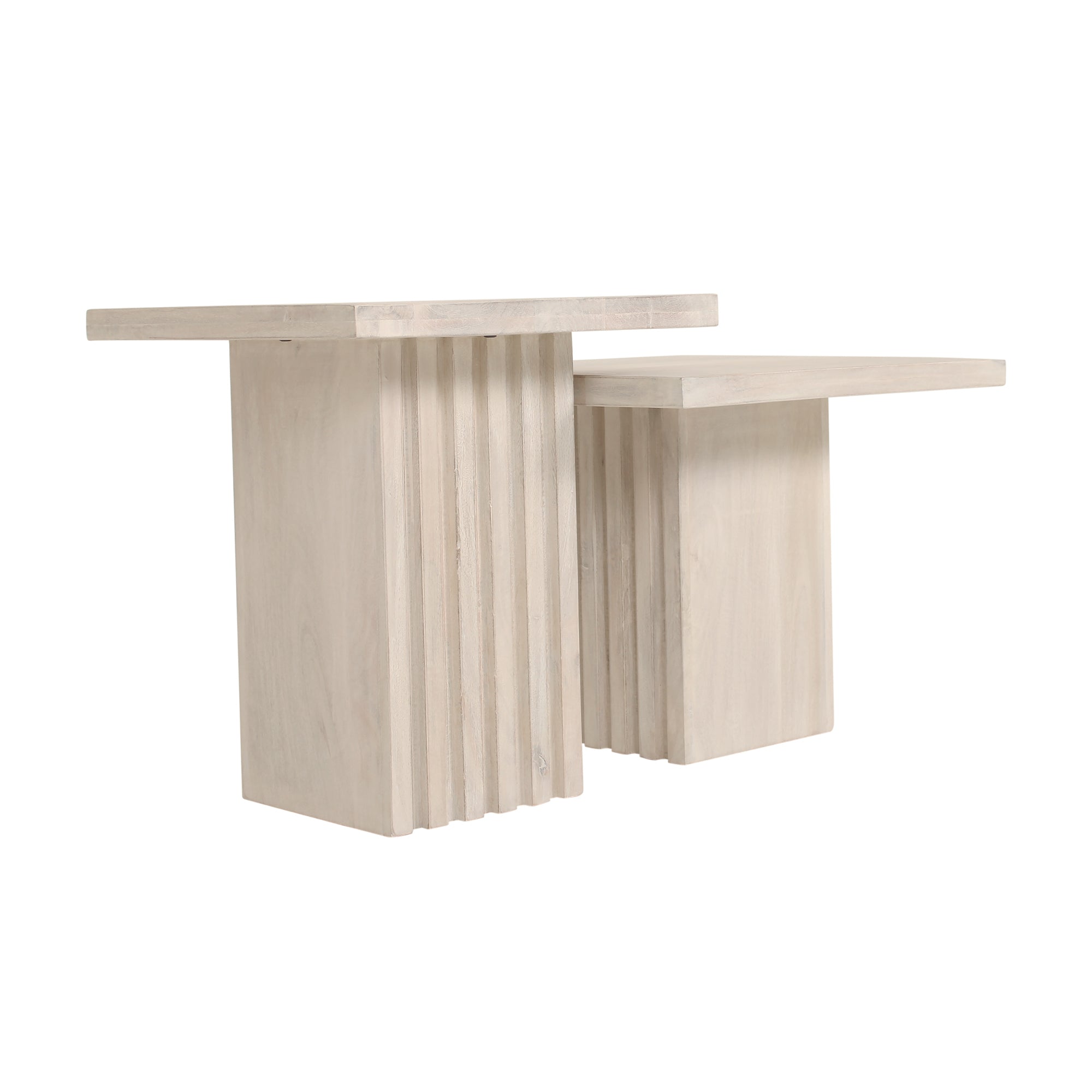 Ariya Fluted Solid Wood Column Coffee Table