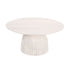 White Clara Mango Wood Coffee Table with Scalloped Base Mango Wood coffee table