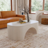 White Celeste Mango Wood 48" Arch Coffee Table Mango Wood coffee table