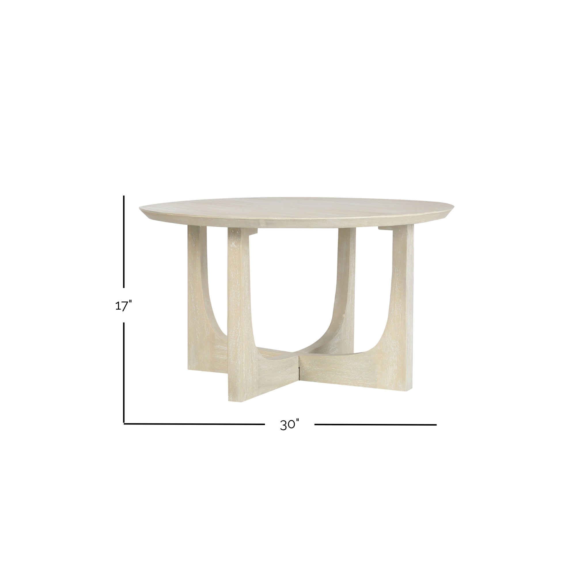 Reverse Arch Round Solid Mango Wood Coffee Table