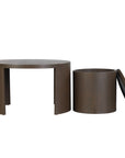 Indigo Road by Egypt Sherrod x East at Main Cyrus Round Storage Coffee Table and Nesting Stool