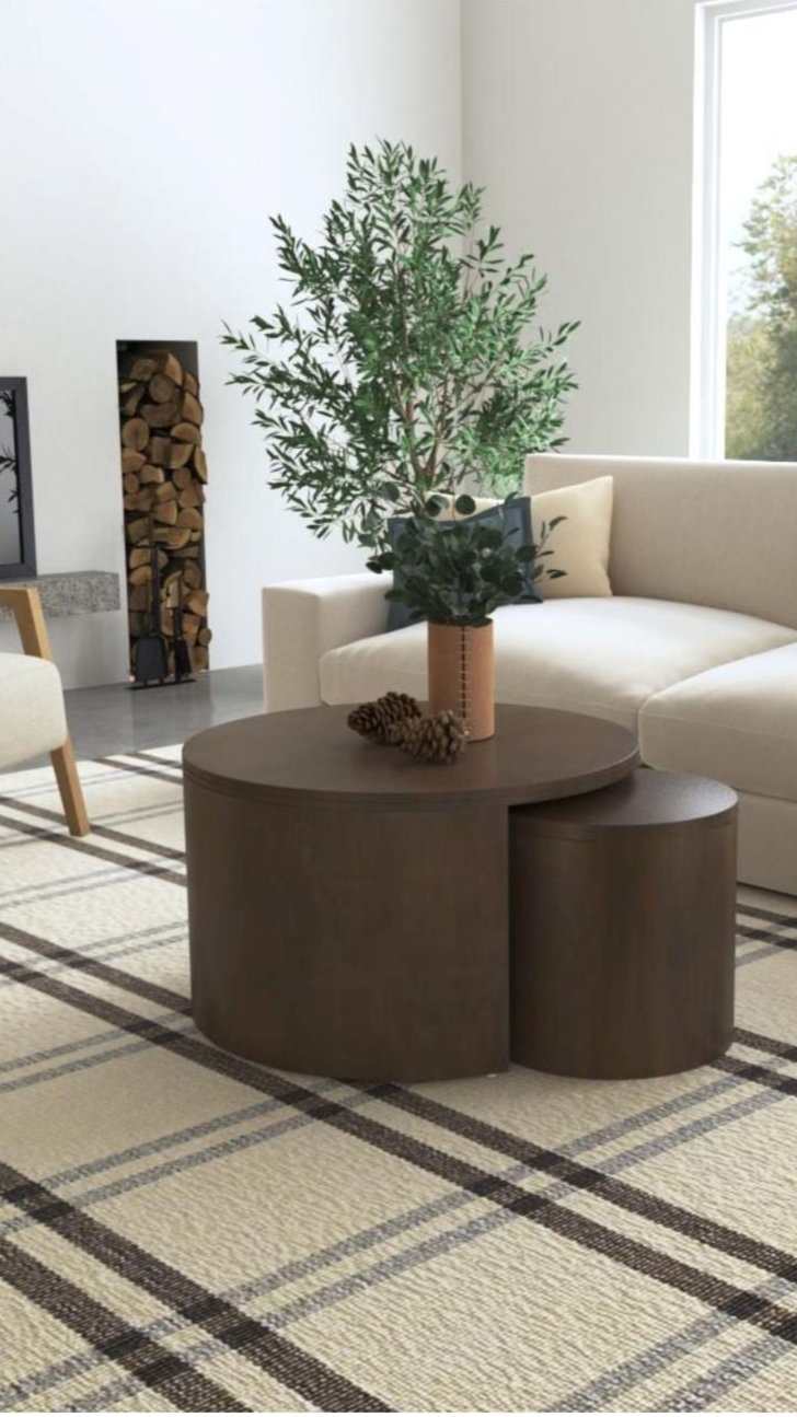 Indigo Road by Egypt Sherrod x East at Main Cyrus Round Storage Coffee Table and Nesting Stool