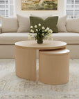 Indigo Road by Egypt Sherrod x East at Main Cyrus Round Storage Coffee Table and Nesting Stool