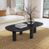 Black Kali Oval Solid Wood Coffee Table With Round Legs Mango Wood coffee table