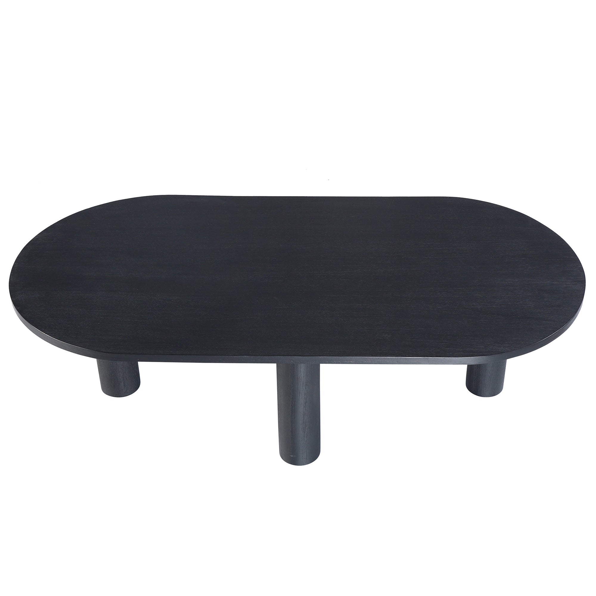 Kali Oval Solid Wood Coffee Table With Round Legs