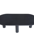 Kali Oval Solid Wood Coffee Table With Round Legs