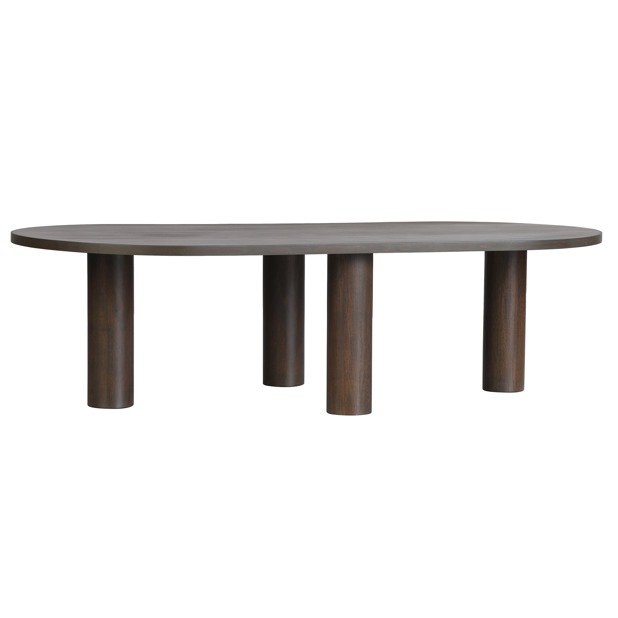 Kali Oval Solid Wood Coffee Table With Round Legs