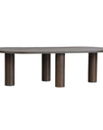 Kali Oval Solid Wood Coffee Table With Round Legs