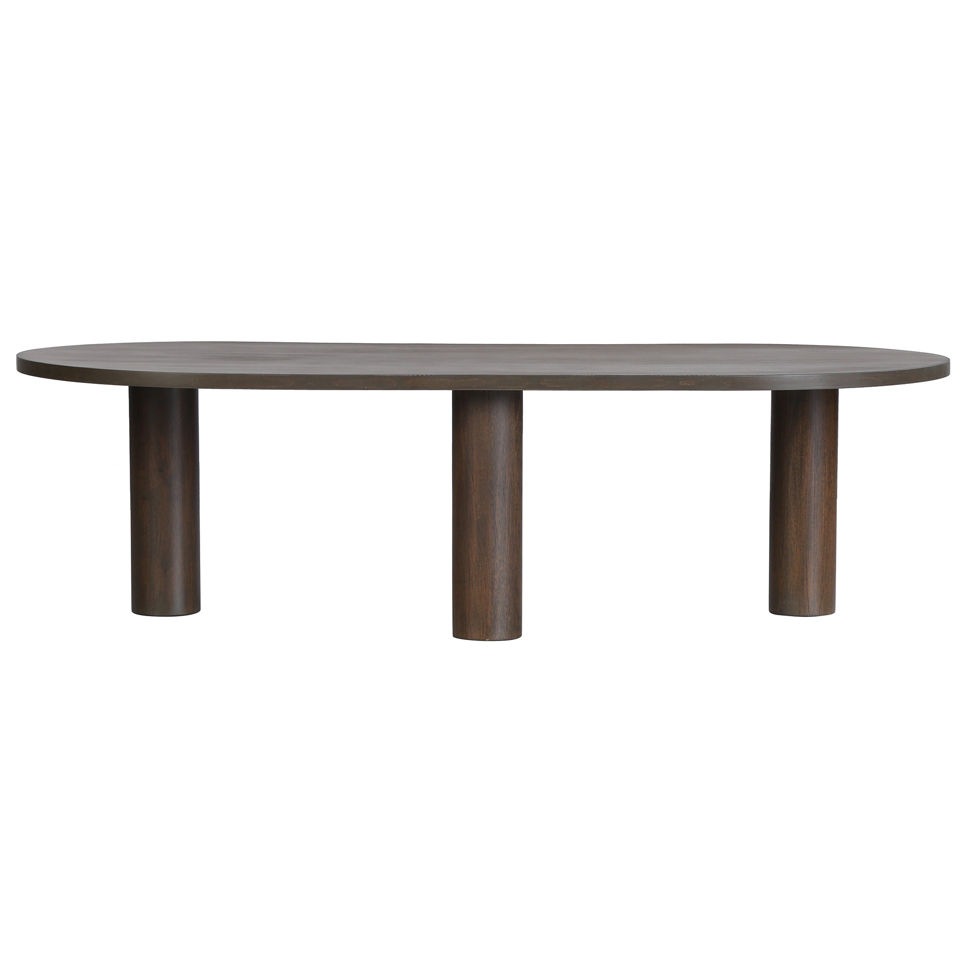 Kali Oval Solid Wood Coffee Table With Round Legs