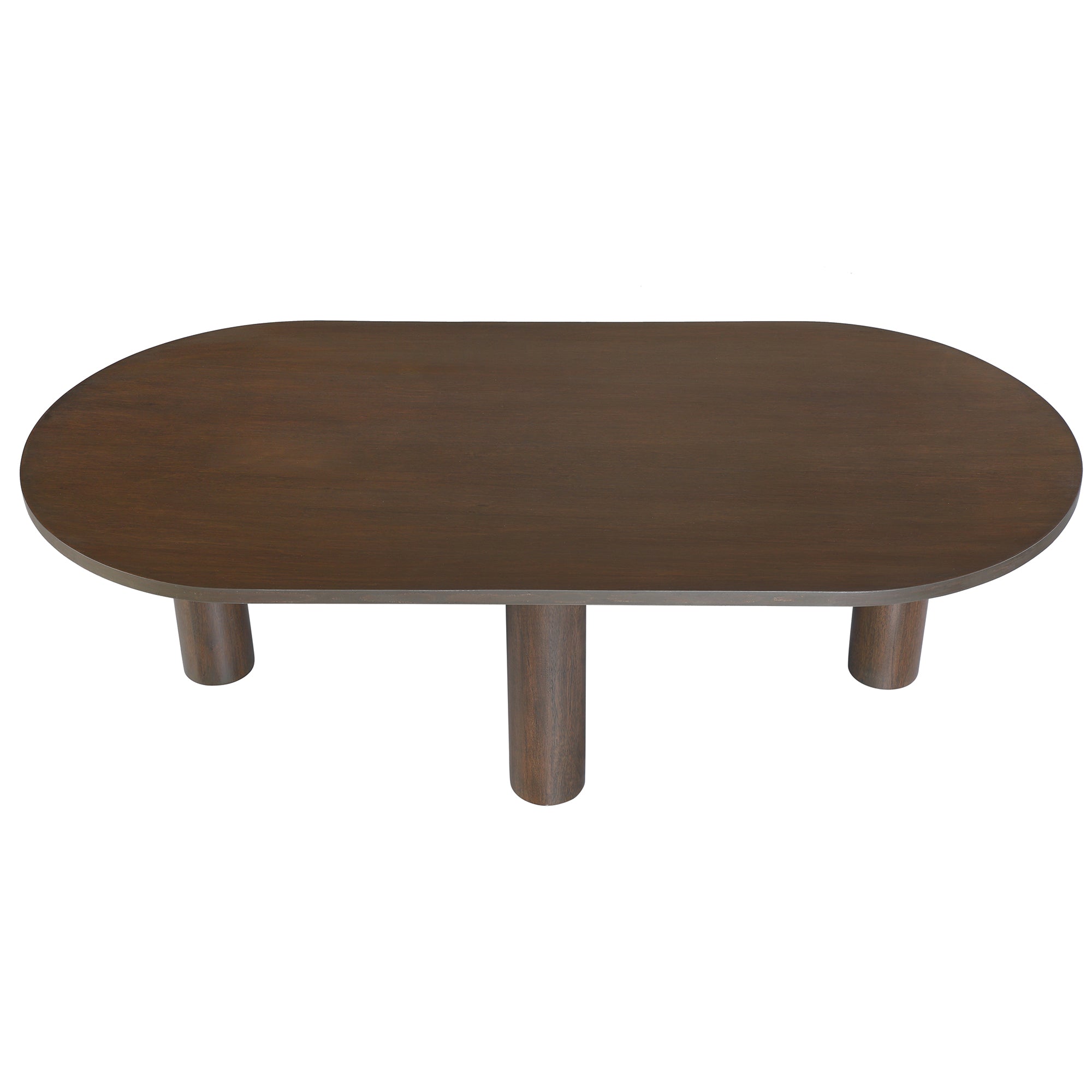 Kali Oval Solid Wood Coffee Table With Round Legs