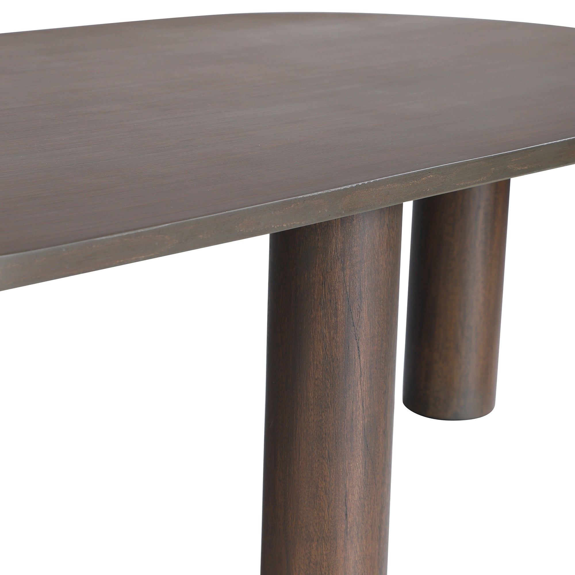 Kali Oval Solid Wood Coffee Table With Round Legs