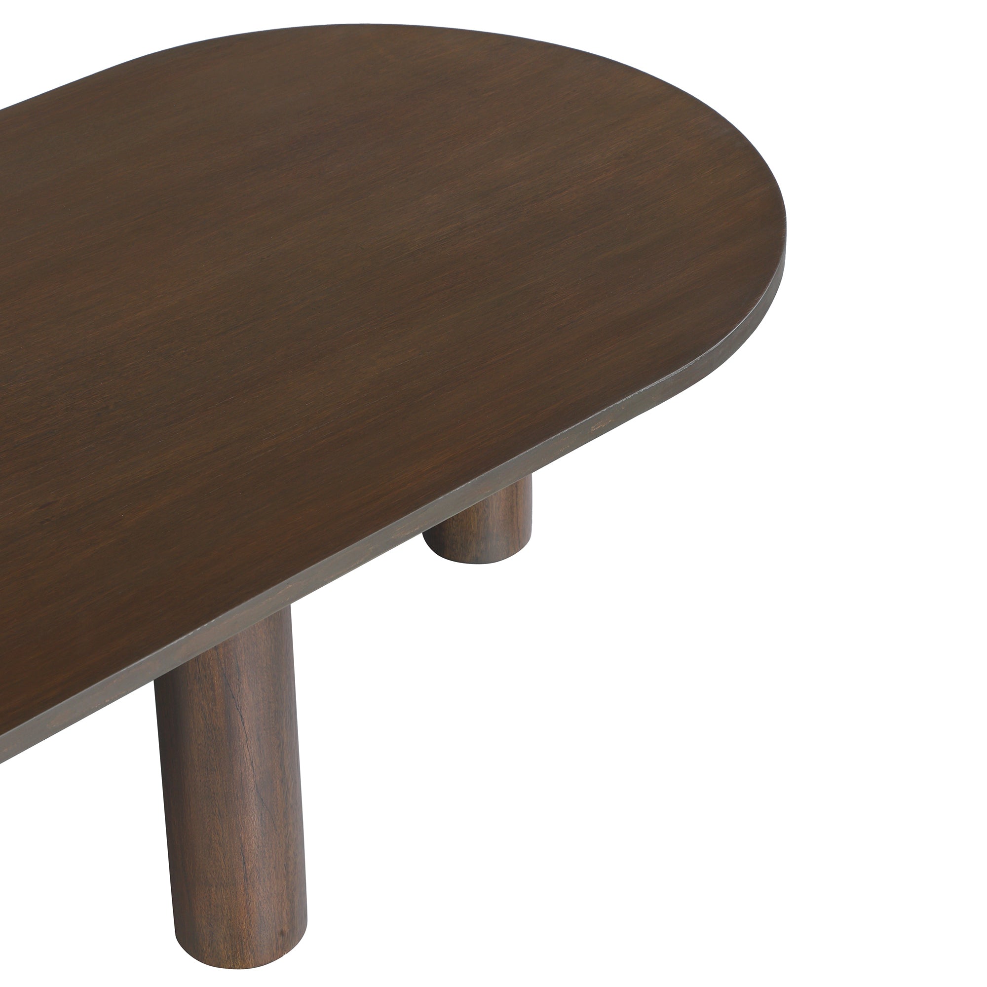 Kali Oval Solid Wood Coffee Table With Round Legs