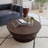 Brown Quinn Bayur Wood 40" Drum Coffee Table Bayur Wood coffee table