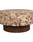 Mila Round Coconut Shell Pedestal Coffee Table