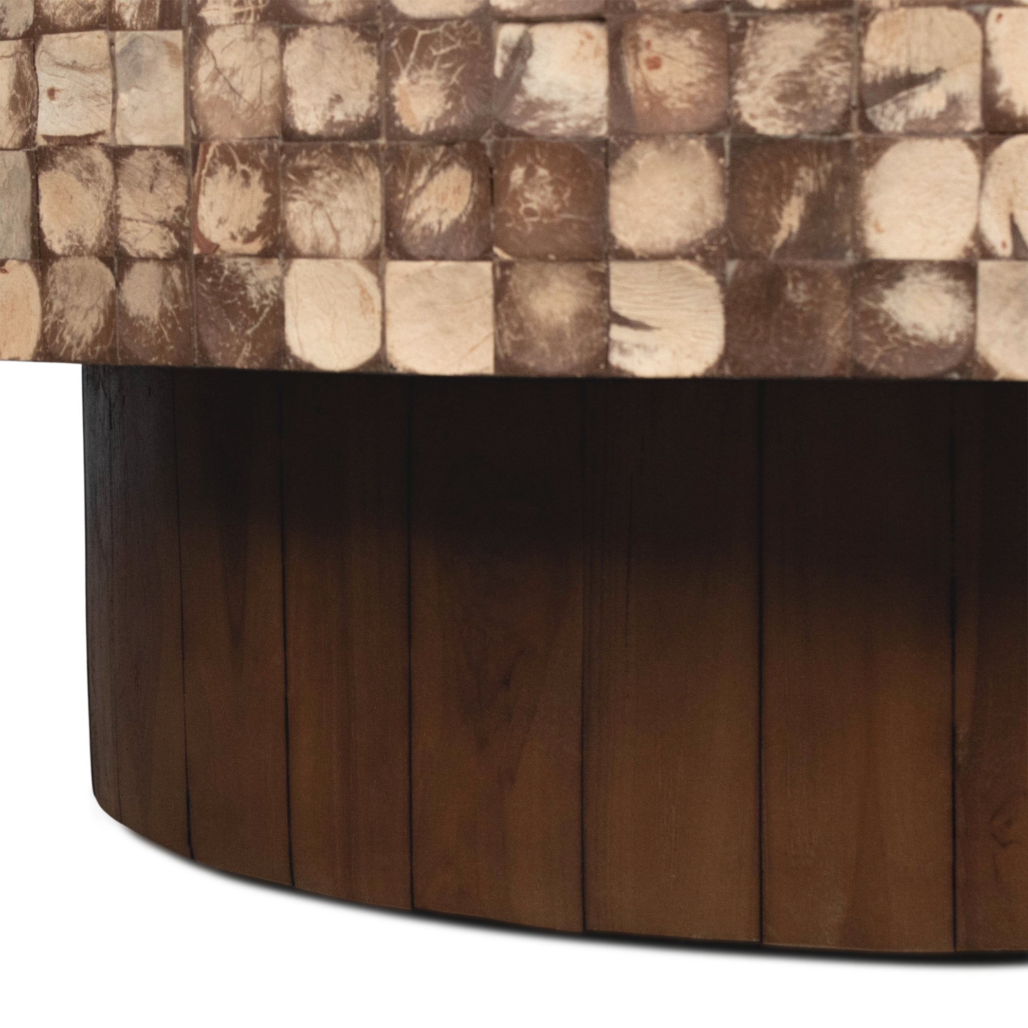 Mila Round Coconut Shell Pedestal Coffee Table