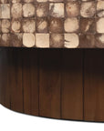 Mila Round Coconut Shell Pedestal Coffee Table