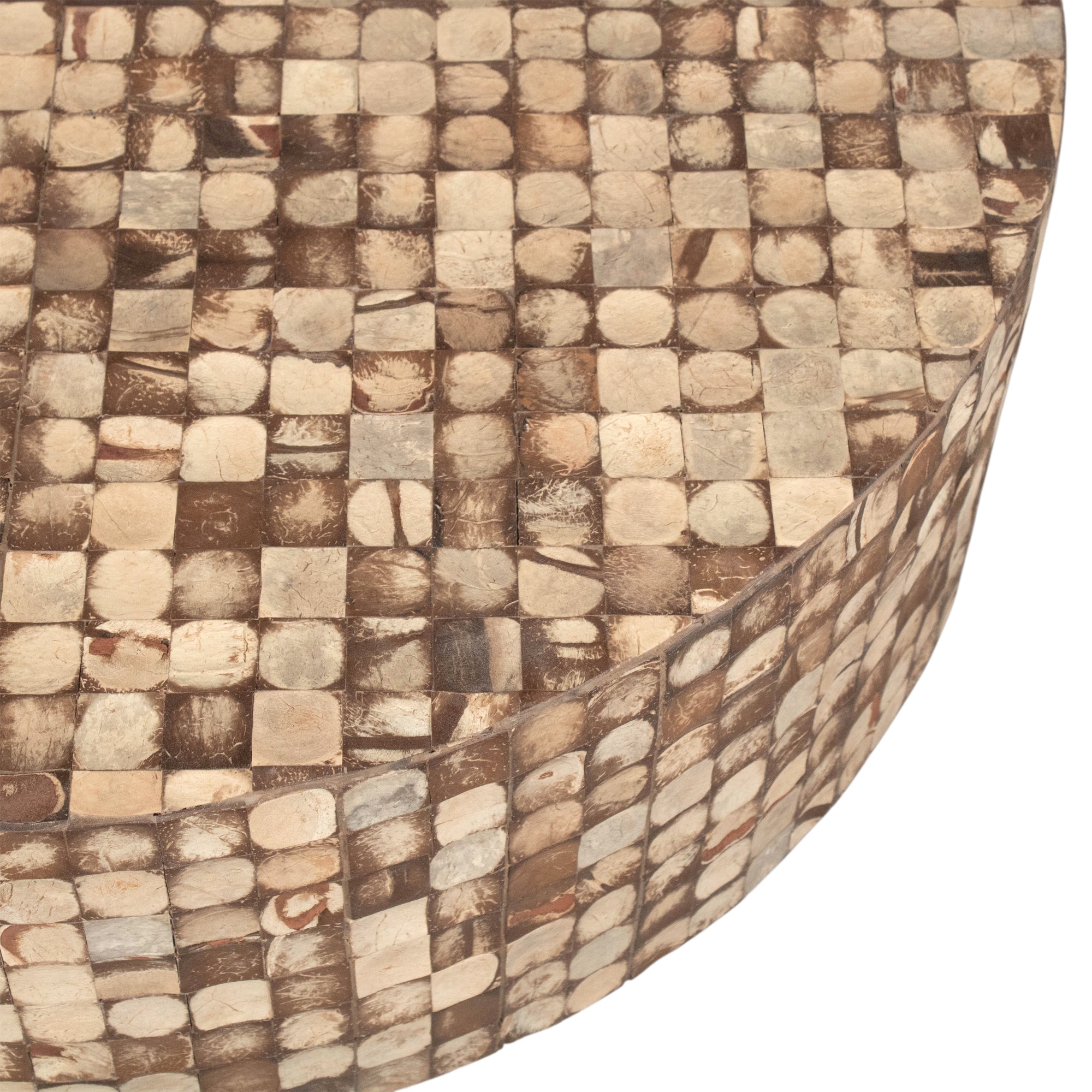 Mila Round Coconut Shell Pedestal Coffee Table