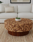 Mila Coconut Shell Round Pedestal Coffee Table