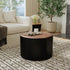 Black Kaia Munggur Wood 24" Tree Stump Coffee Table Munggur Wood coffee table