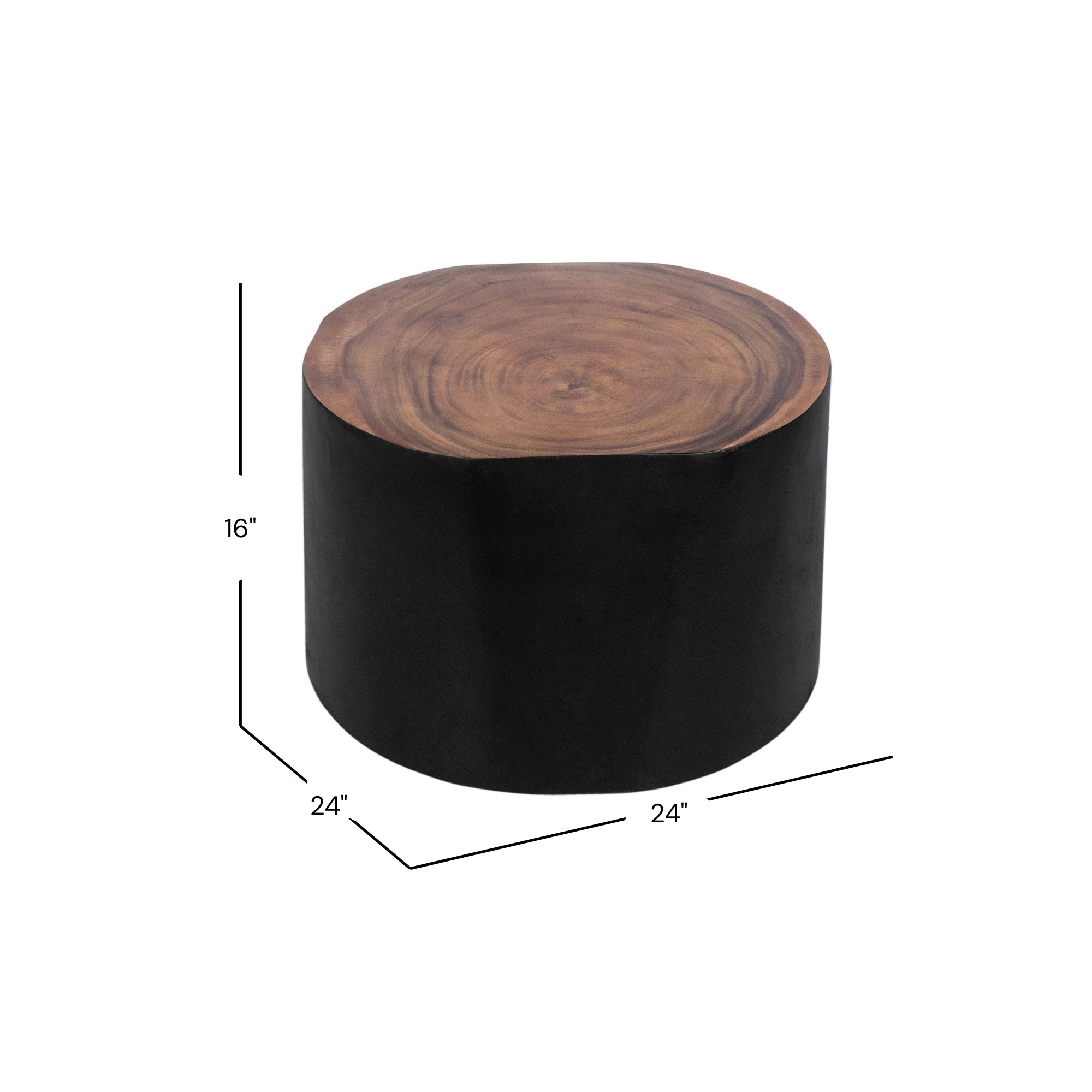 Kaia Munggur Wood 24" Tree Stump Coffee Table Solid Wood coffee table