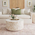 Beige Fulton Round Teak Storage Coffee Table Teak Wood coffee table