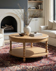 Elanor Round Turned Leg Coffee Table With Shelf