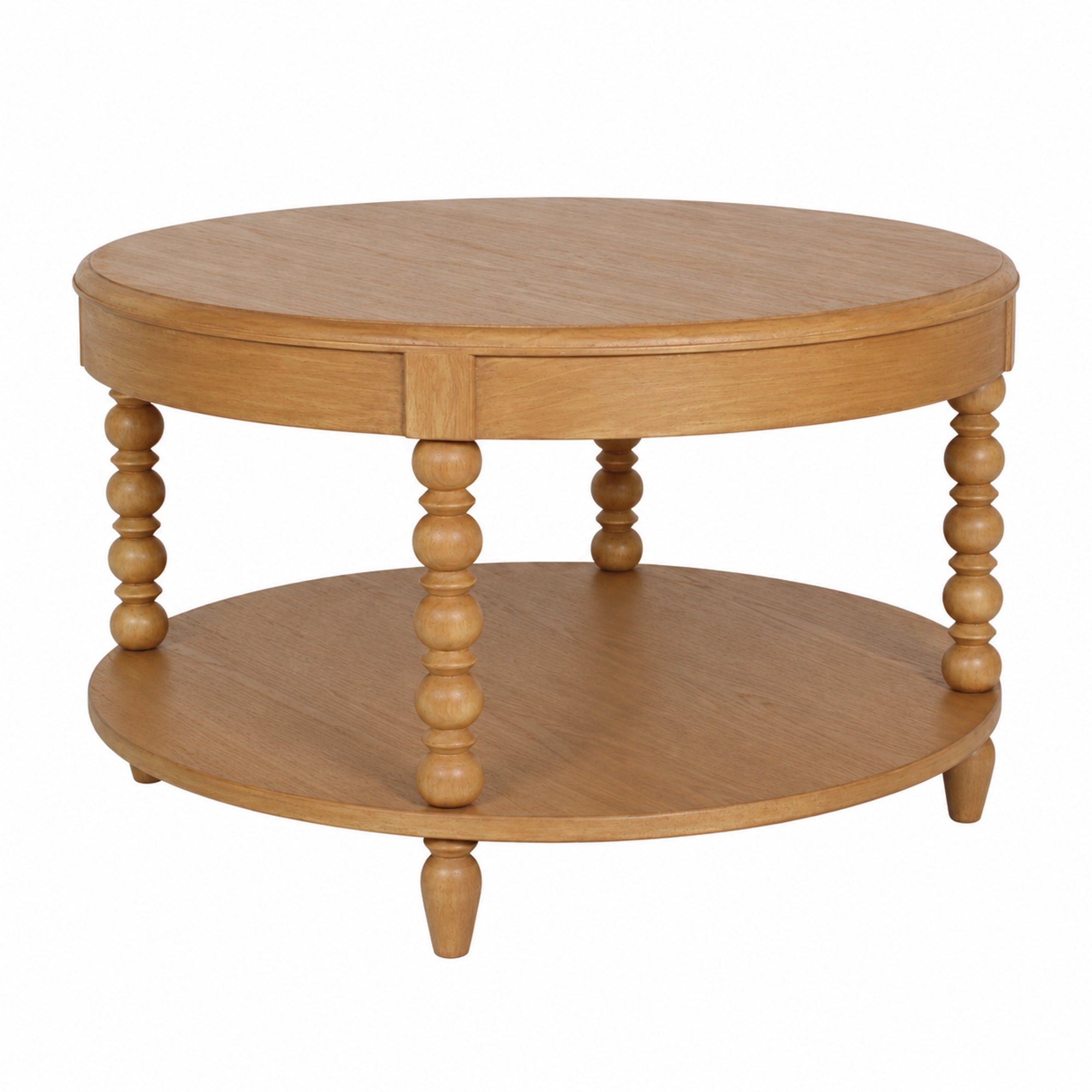 Elanor Round Turned Leg Coffee Table With Shelf