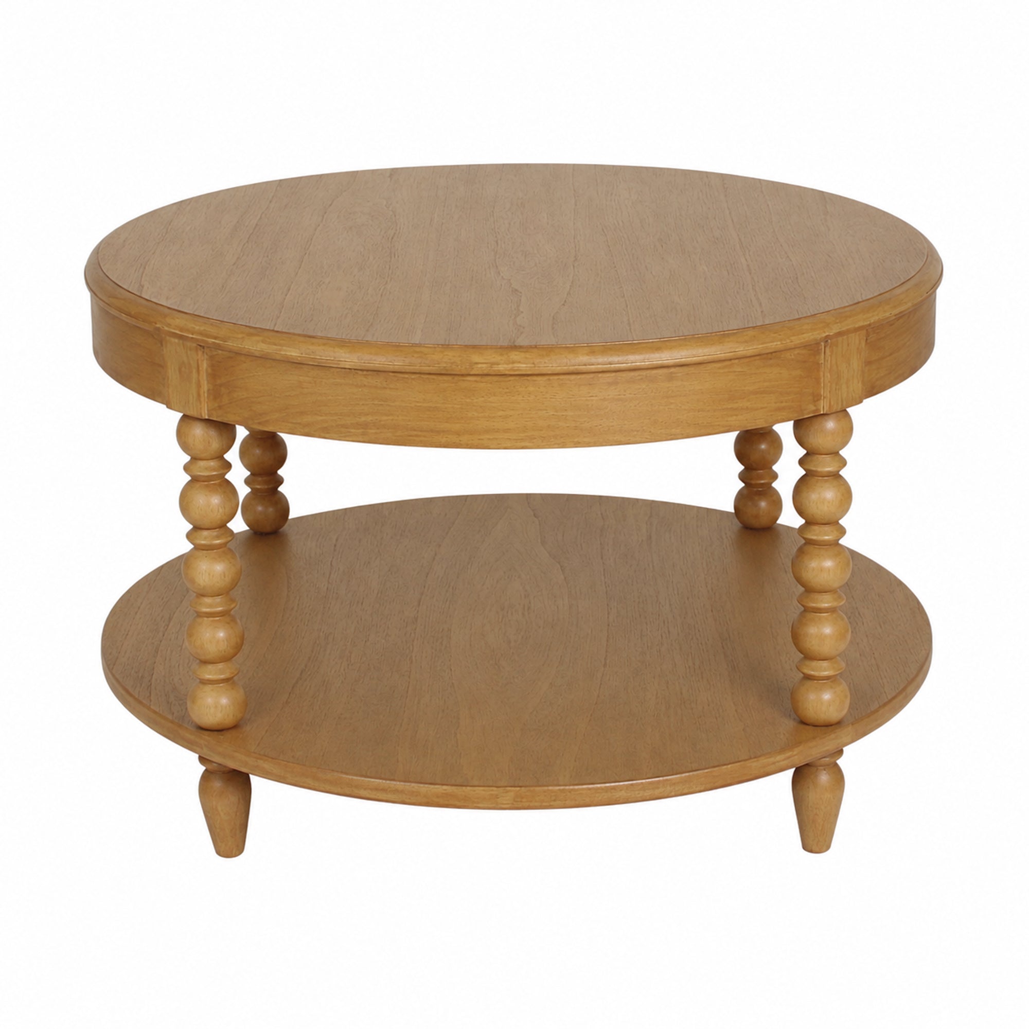 Elanor Round Turned Leg Coffee Table With Shelf