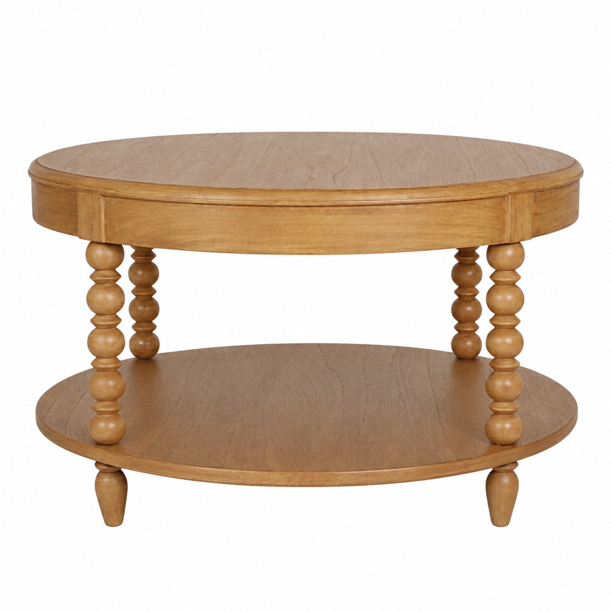 Elanor Round Turned Leg Coffee Table With Shelf