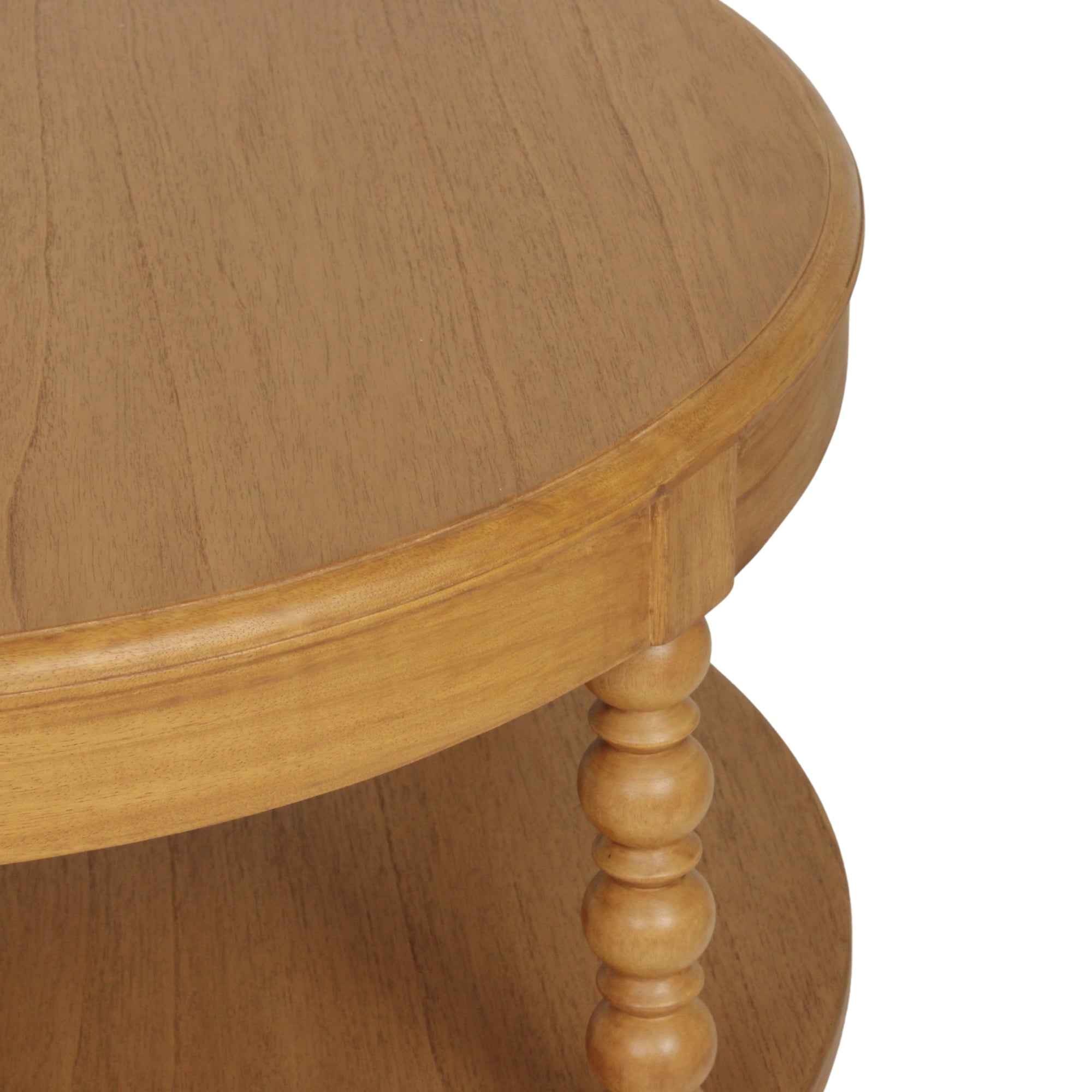Elanor Round Turned Leg Coffee Table With Shelf