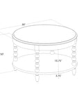 Elanor Round Turned Leg Coffee Table With Shelf