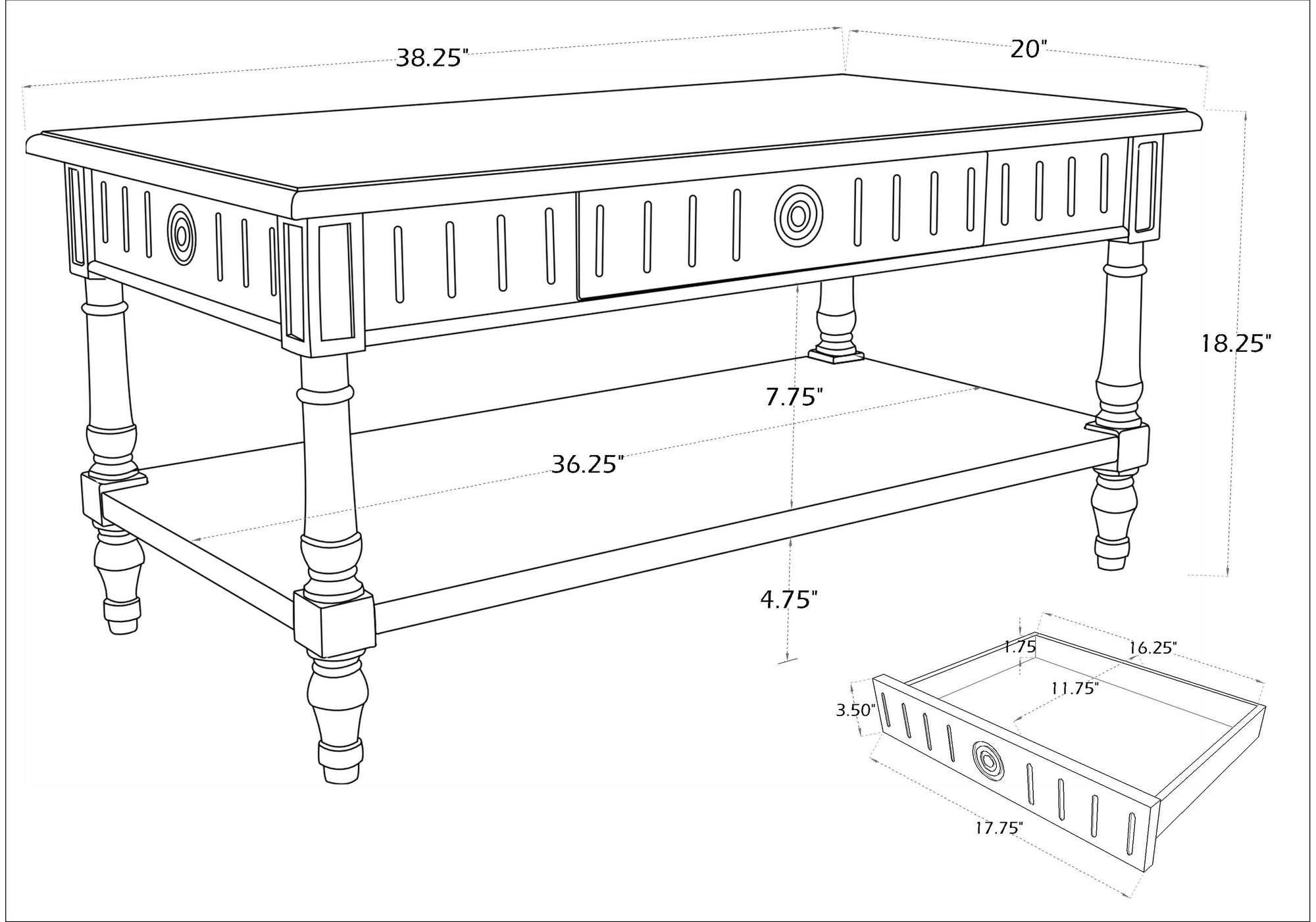 Marisol Coffee Table With Drawer