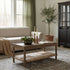 Brown Asura 38" Coffee Table With Rush Shelf Bayur Wood coffee table