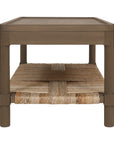 Asura 38" Coffee Table With Rush Shelf Solid Wood coffee table