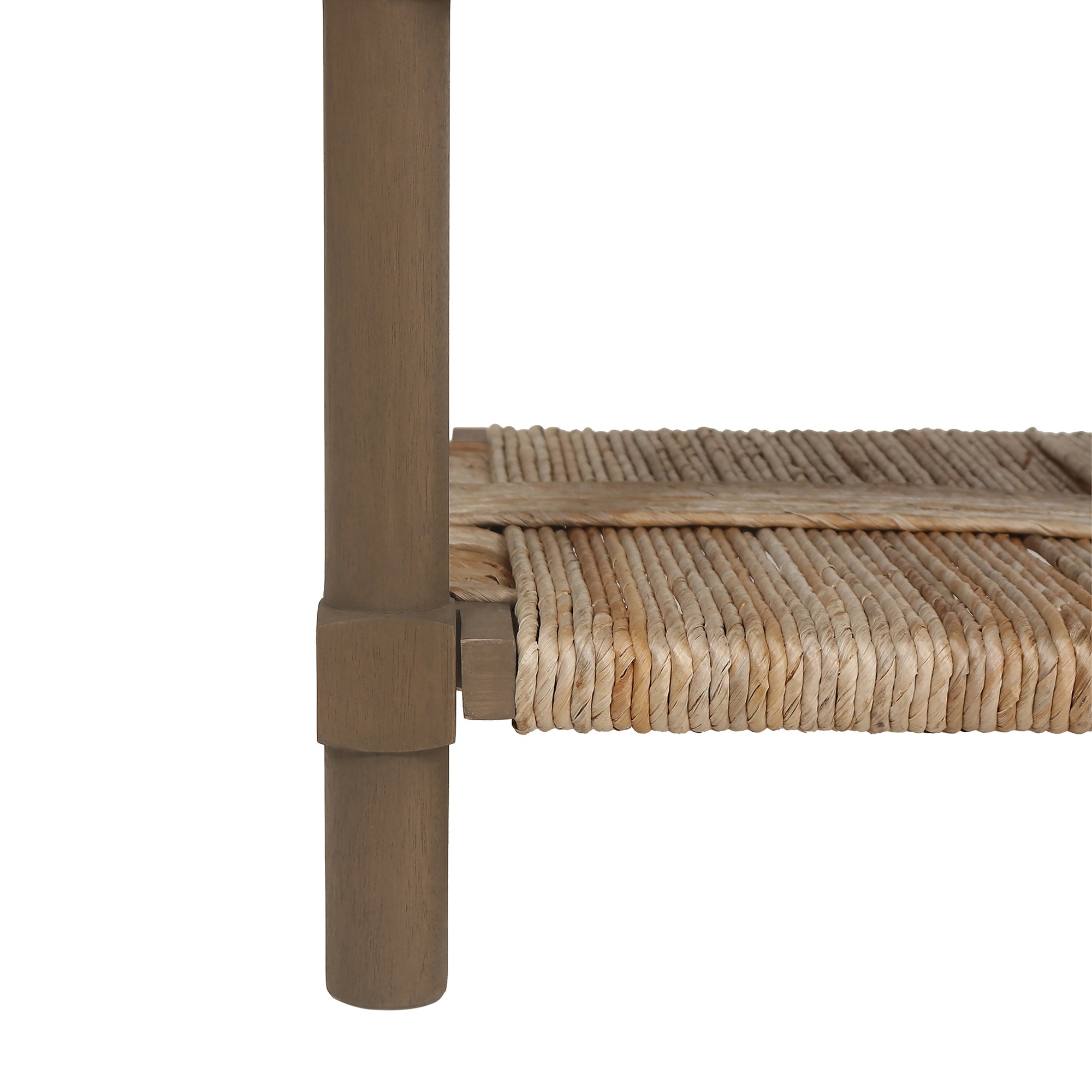 Asura 38" Coffee Table With Rush Shelf Solid Wood coffee table