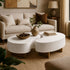 White Lima 2-Piece 50" Coffee Table with Gold Metal Legs Metal coffee table