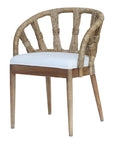 Malibu Solid Wood Upholstered Barrel Dining Chair