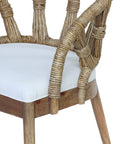 Malibu Solid Wood Upholstered Barrel Dining Chair