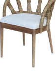 Malibu Solid Wood Upholstered Barrel Dining Chair