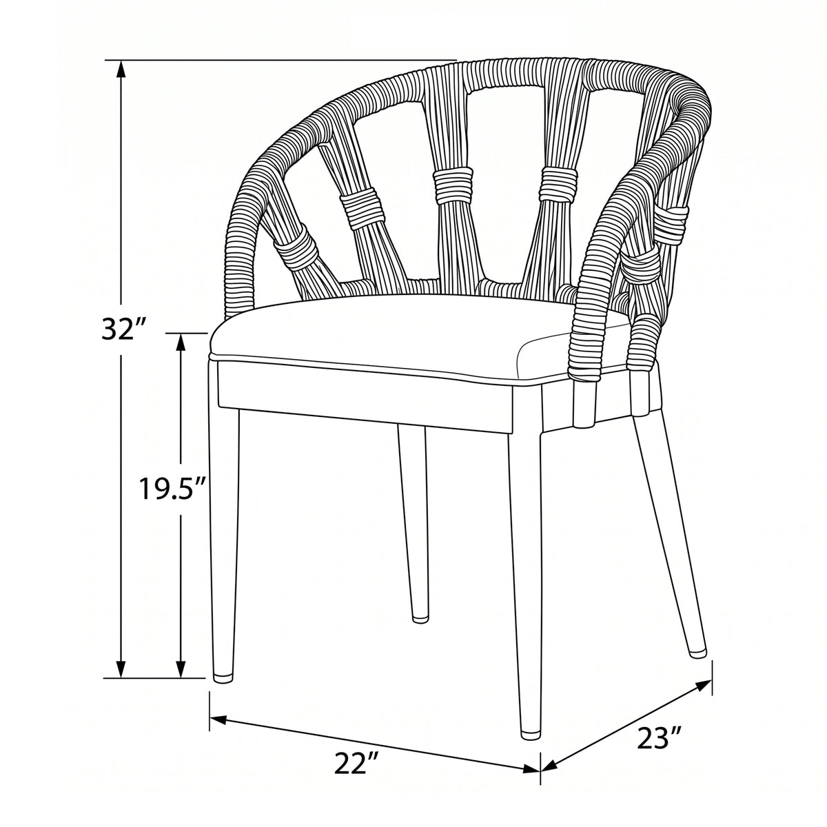 Malibu Solid Wood Upholstered Barrel Dining Chair