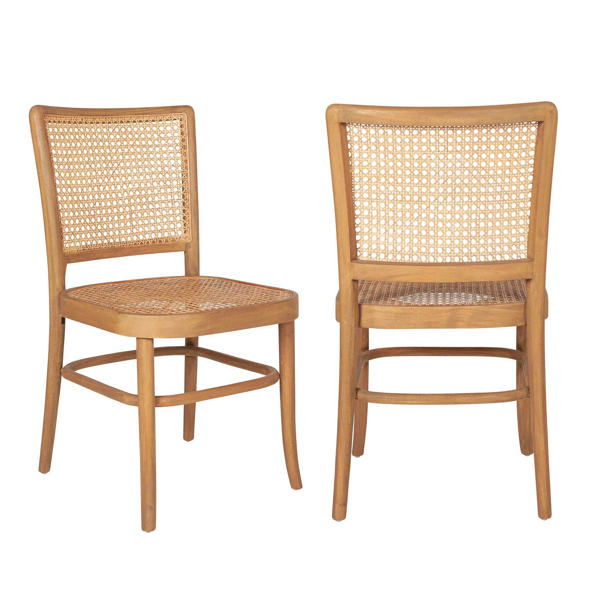 Keilen Cane Dining Chairs, Set of 2