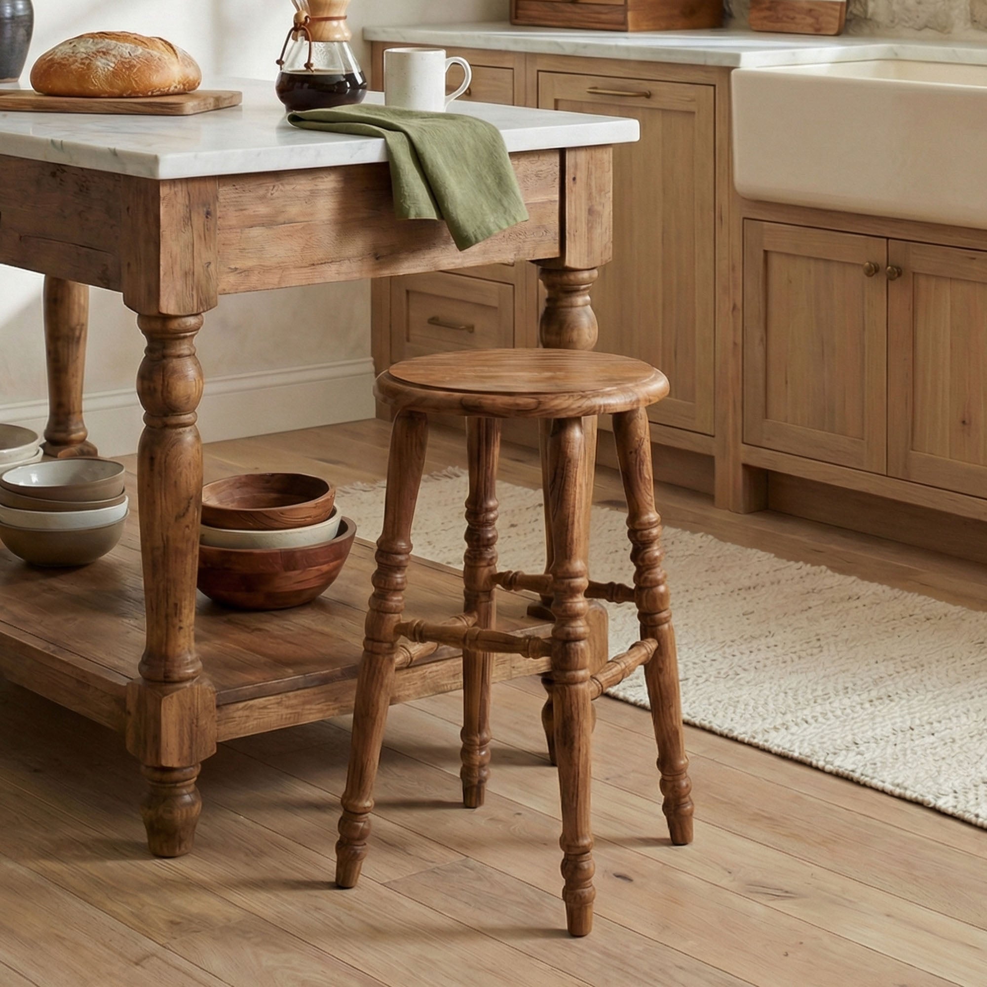 Leona Solid Wood Counter Stool